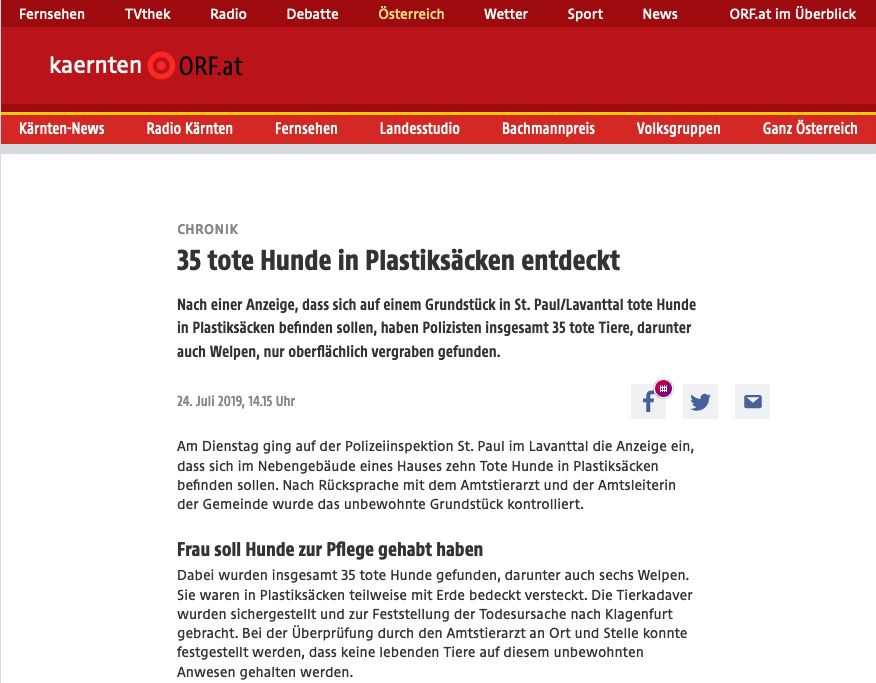 Animla Hording Warnung